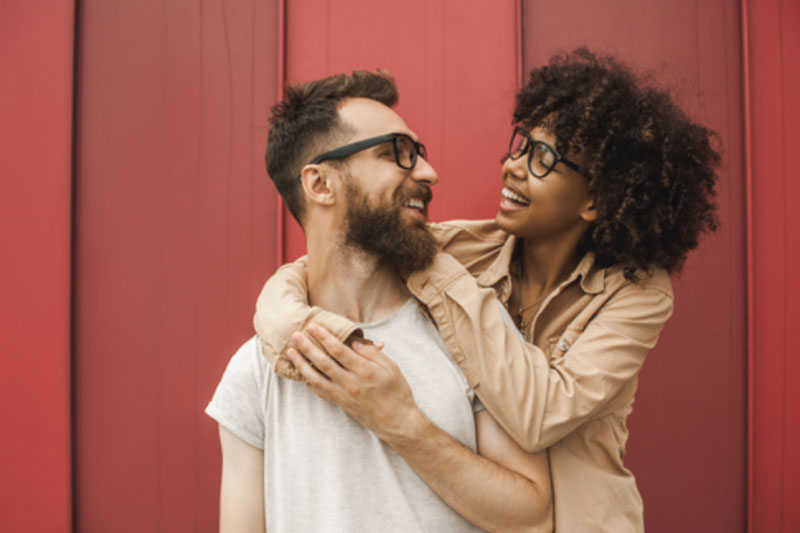 The Myth of Spontaneity, interracial couple holding eachother
